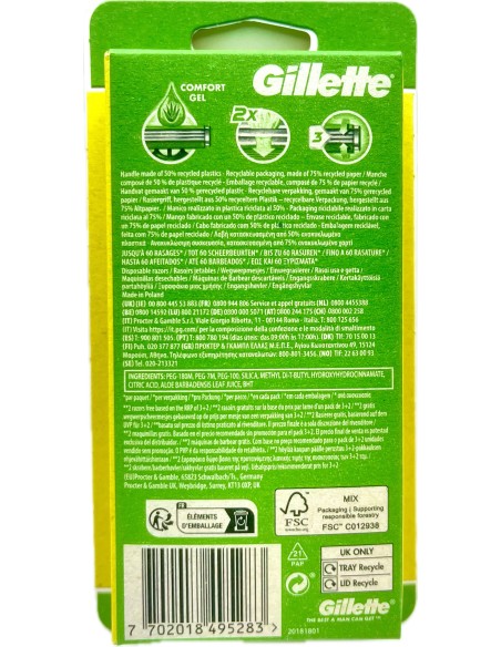 gillette sensor3 rasoi radi e getta trilama - 5 pezzi - sensitive: tuttocasashop.it: igiene e cura della persona