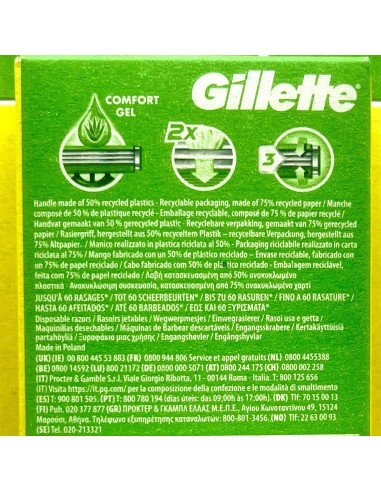 gillette sensor3 rasoi radi e getta trilama - 5 pezzi - sensitive: tuttocasashop.it: igiene e cura della persona