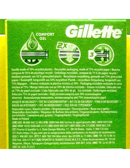 gillette sensor3 rasoi radi e getta trilama - 5 pezzi - sensitive: tuttocasashop.it: igiene e cura della persona