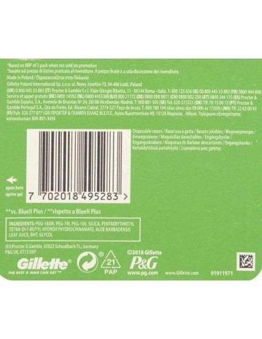 gillette sensor3 rasoi radi e getta trilama - 5 pezzi - sensitive: tuttocasashop.it: igiene e cura della persona