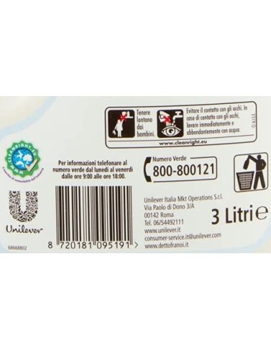 coccolino ammorbidente - 3 litri - 40 lavaggi - delicato e soffice: tuttocasashop.it: prodotti per bucato e tessuti
