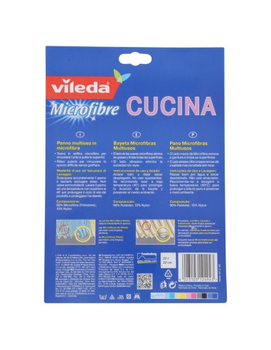 vileda microfibre cucina panno microfibra - 32x32cm: tuttocasashop.it: pulizia e cura della casa
