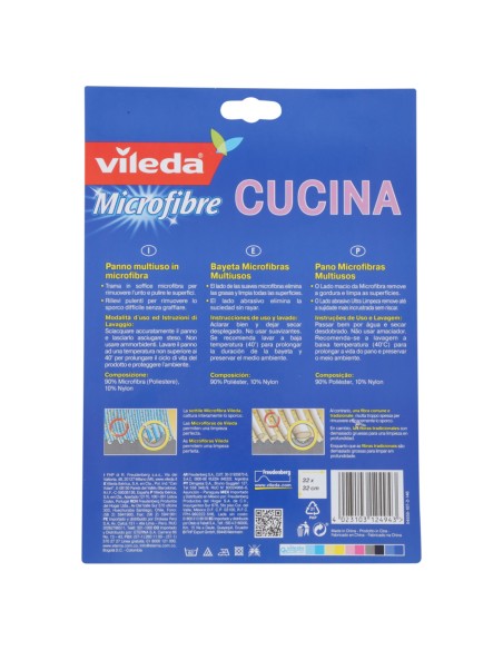 vileda microfibre cucina panno microfibra - 32x32cm: tuttocasashop.it: pulizia e cura della casa