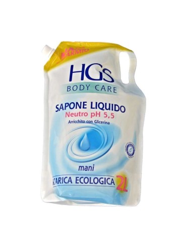 hgs sapone liquido maxi ecoricarica busta - 2 litri - classico - neutro: tuttocasashop.it: igiene e cura della persona