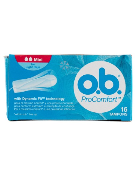 ob procomfort tamponi assorbenti interni con applicatore - 16 pezzi - mini: tuttocasashop.it: igiene e cura della persona