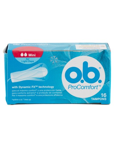 ob procomfort tamponi assorbenti interni con applicatore - 16 pezzi - mini: tuttocasashop.it: igiene e cura della persona