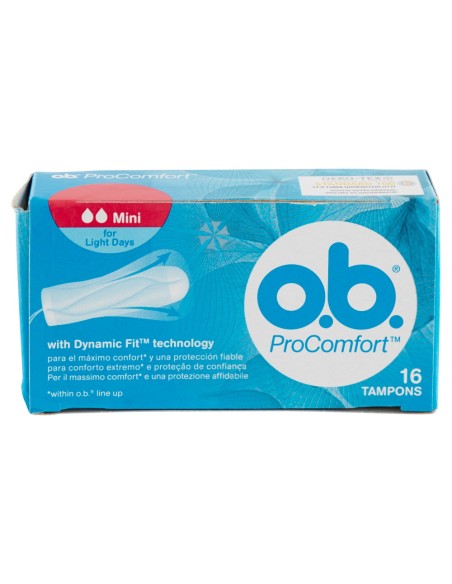 ob procomfort tamponi assorbenti interni con applicatore - 16 pezzi - mini: tuttocasashop.it: igiene e cura della persona