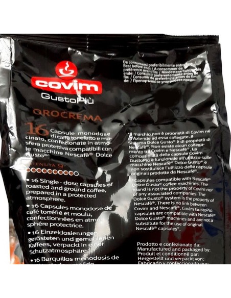 covim gustopiu' caffe' 16 capsule orocrema compatibili nescafe' dolce gusto: tuttocasashop.it: altro - bazar