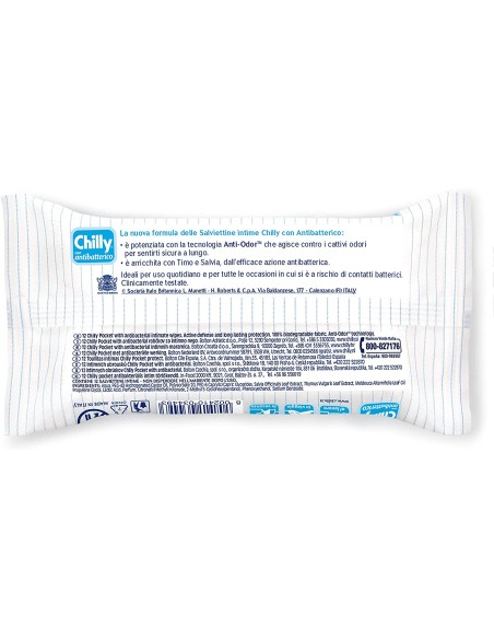 chilly salviettine intime imbevute 15pz - antibatteriche: tuttocasashop.it: igiene e cura della persona
