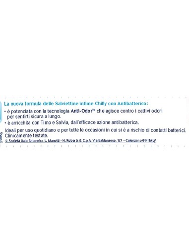 chilly salviettine intime imbevute 15pz - antibatteriche: tuttocasashop.it: igiene e cura della persona