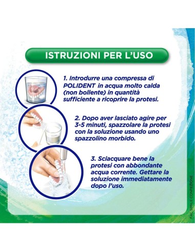 polident 36 compresse effervescenti - 3 minuti - pulizia dentiere e protesi: tuttocasashop.it: igiene e cura della persona
