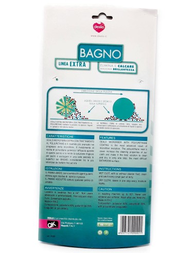 dealo panno microfibra con trattamento al poliuretano - superfici del bagno: tuttocasashop.it: pulizia e cura della casa