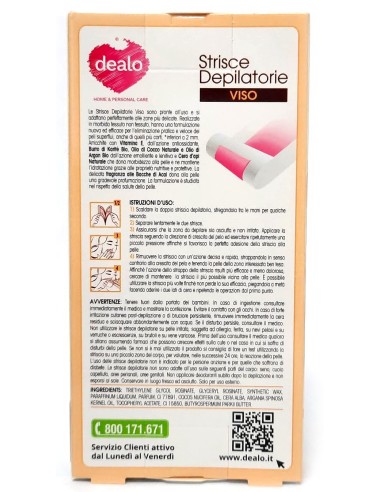 dealo strisce depilatorie pronte viso - 10 pezzi - con argan: tuttocasashop.it: igiene e cura della persona
