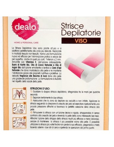 dealo strisce depilatorie pronte viso - 10 pezzi - con argan: tuttocasashop.it: igiene e cura della persona