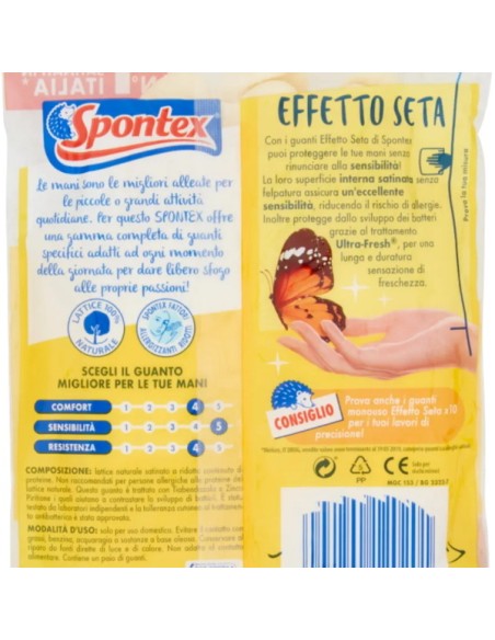 spontex guanti in gomma multiuso - effetto seta - taglia m media 7.5: tuttocasashop.it: pulizia e cura della casa
