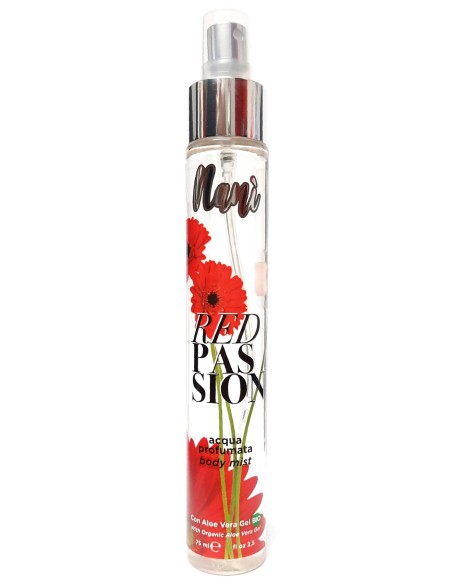 nani' acqua profumata body mist con aloe vera gel bio 75ml - red passion: tuttocasashop.it: igiene e cura della persona