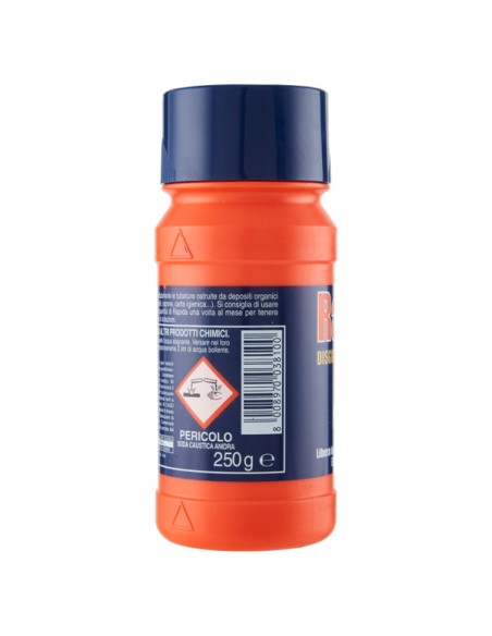 rapida disgorgante granulare - 250 gr. - stura e libera scarichi da ingorghi: tuttocasashop.it: pulizia e cura della casa