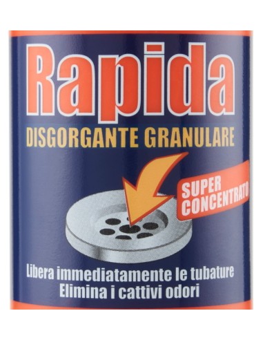 rapida disgorgante granulare - 250 gr. - stura e libera scarichi da ingorghi: tuttocasashop.it: pulizia e cura della casa