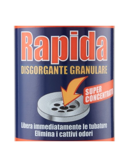 rapida disgorgante granulare - 250 gr. - stura e libera scarichi da ingorghi: tuttocasashop.it: pulizia e cura della casa
