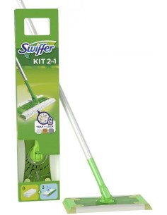 swiffer kit sistema completo - scopa + 8 panni catturapolvere + 3 umidific.: tuttocasashop.it: pulizia e cura della casa