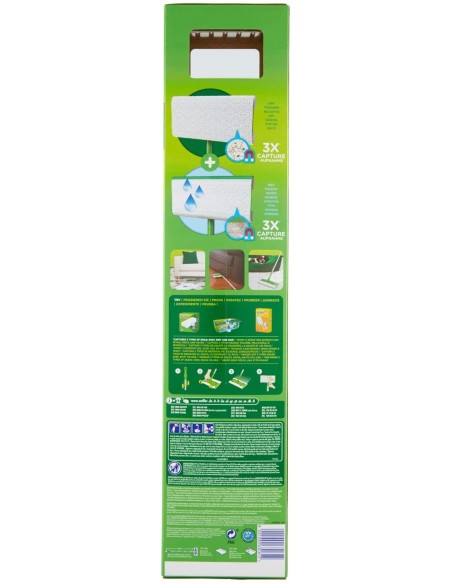 swiffer kit sistema completo - scopa + 8 panni catturapolvere + 3 umidific.: tuttocasashop.it: pulizia e cura della casa