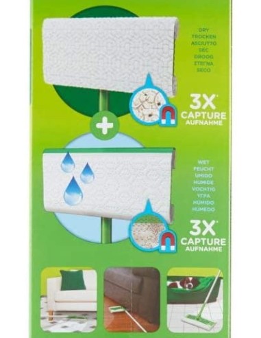 swiffer kit sistema completo - scopa + 8 panni catturapolvere + 3 umidific.: tuttocasashop.it: pulizia e cura della casa