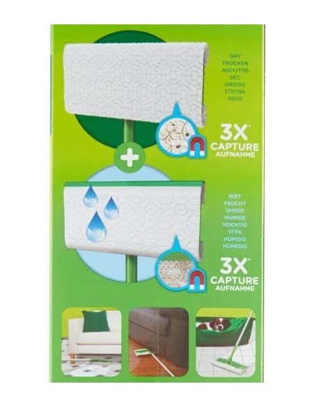 swiffer kit sistema completo - scopa + 8 panni catturapolvere + 3 umidific.: tuttocasashop.it: pulizia e cura della casa