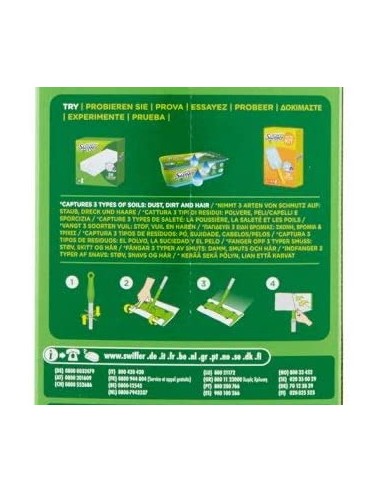 swiffer kit sistema completo - scopa + 8 panni catturapolvere + 3 umidific.: tuttocasashop.it: pulizia e cura della casa
