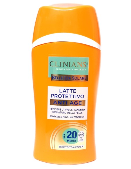 clinians anti age latte protettivo solare - 200ml - spf 20 protezione media: tuttocasashop.it: igiene e cura della persona
