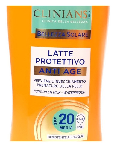 clinians anti age latte protettivo solare - 200ml - spf 20 protezione media: tuttocasashop.it: igiene e cura della persona