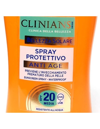 clinians anti age spray protettivo solare - 150ml - spf 20 protezione media: tuttocasashop.it: igiene e cura della persona