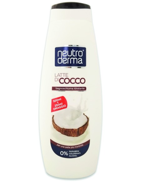 neutroderma bagnoschiuma - 750ml - latte di cocco: tuttocasashop.it: igiene e cura della persona