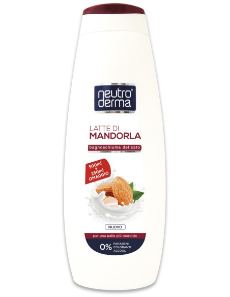 neutroderma bagnoschiuma - 750ml - latte di mandorla: tuttocasashop.it: igiene e cura della persona