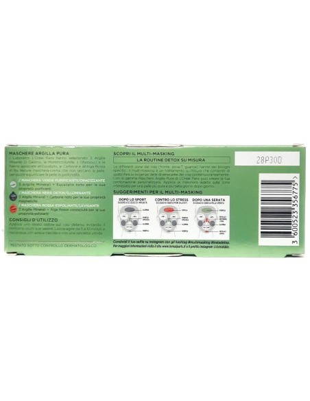 l'oreal skin expert multi-masking maschere viso argilla pura - mini set tris: tuttocasashop.it: igiene e cura della persona