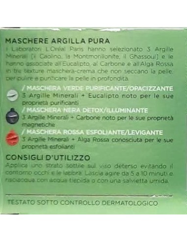 l'oreal skin expert multi-masking maschere viso argilla pura - mini set tris: tuttocasashop.it: igiene e cura della persona