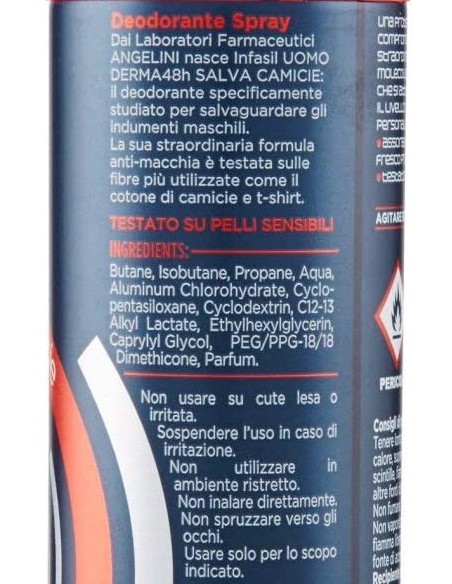 infasil deodorante spray - 150ml - men salvamacchie: tuttocasashop.it: igiene e cura della persona