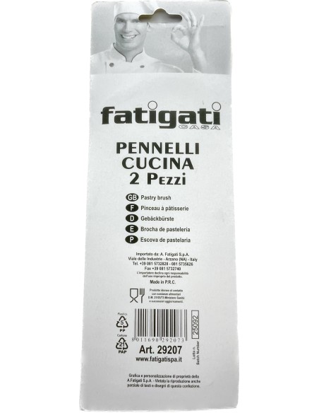 fatigati pennelli da cucina - set 2 pezzi - 2 misure: tuttocasashop.it: altro - bazar