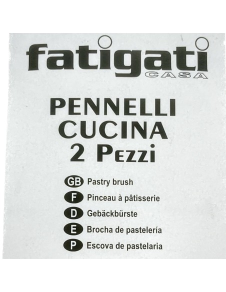 fatigati pennelli da cucina - set 2 pezzi - 2 misure: tuttocasashop.it: altro - bazar