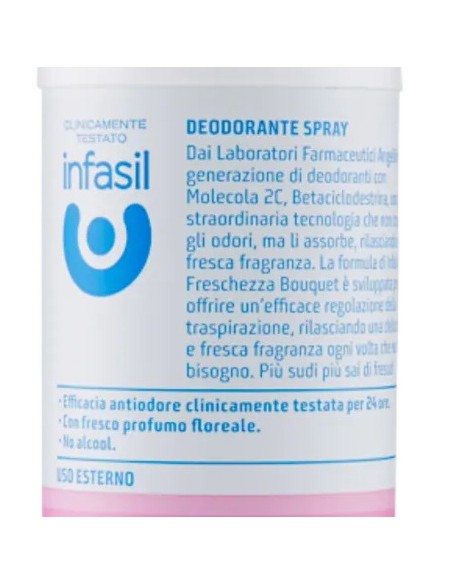 infasil deodorante spray - 150ml - freschezza bouquet: tuttocasashop.it: igiene e cura della persona