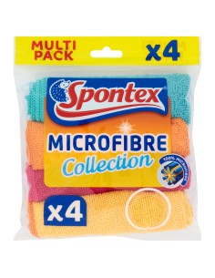 spontex microfibre collection - 4 panni 30x30cm - multi pack: tuttocasashop.it: pulizia e cura della casa