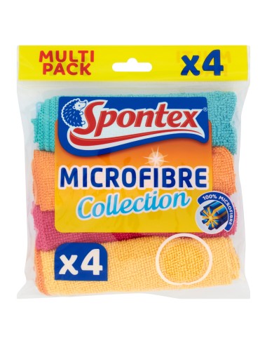 spontex microfibre collection - 4 panni 30x30cm - multi pack: tuttocasashop.it: pulizia e cura della casa