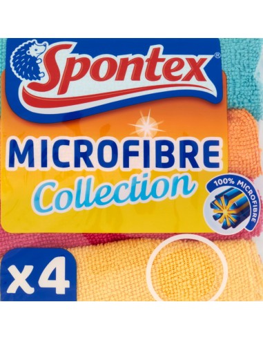spontex microfibre collection - 4 panni 30x30cm - multi pack: tuttocasashop.it: pulizia e cura della casa