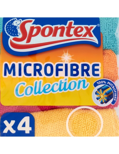 spontex microfibre collection - 4 panni 30x30cm - multi pack: tuttocasashop.it: pulizia e cura della casa