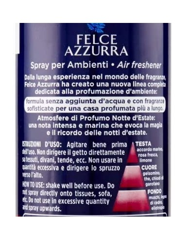 felce azzurra aria di casa deodorante - spray 250ml - notte d'estate: tuttocasashop.it: pulizia e cura della casa