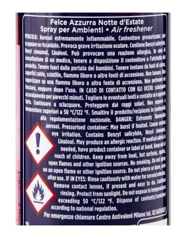 felce azzurra aria di casa deodorante - spray 250ml - notte d'estate: tuttocasashop.it: pulizia e cura della casa