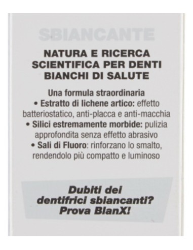 blanx dentifricio - 75ml - licheni artici 100% naturali - sbiancante: tuttocasashop.it: igiene e cura della persona