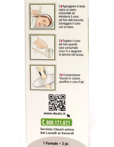 dealo 2 coni auricolari per rimozione dei tappi di cerume - con cera d'api: tuttocasashop.it: igiene e cura della persona