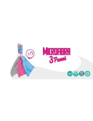 dealo 3 panni in microfibra - formato 30x35cm - vari colori: tuttocasashop.it: pulizia e cura della casa