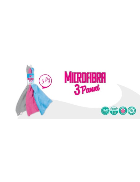 dealo 3 panni in microfibra - formato 30x35cm - vari colori: tuttocasashop.it: pulizia e cura della casa