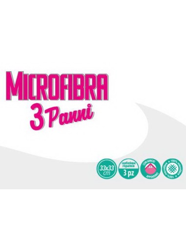 dealo 3 panni in microfibra - formato 30x35cm - vari colori: tuttocasashop.it: pulizia e cura della casa
